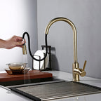 Sela - Gold Kitchen Faucet With Sprayer