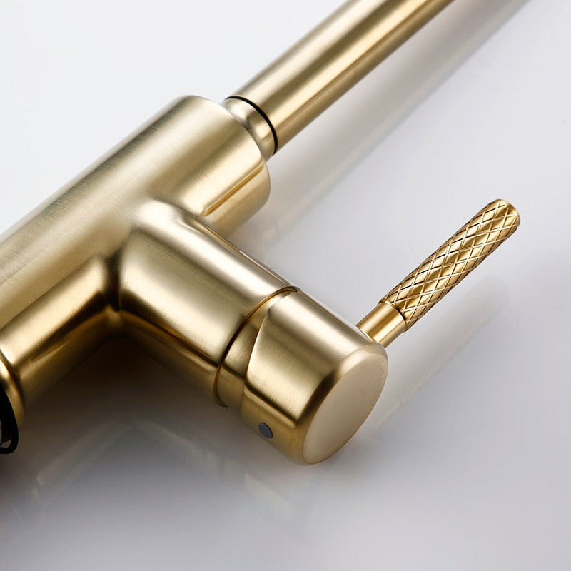 Sela - Gold Kitchen Faucet With Sprayer