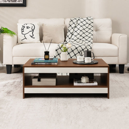 Birger - Wood Coffee Table with Storage - Grella Boutique