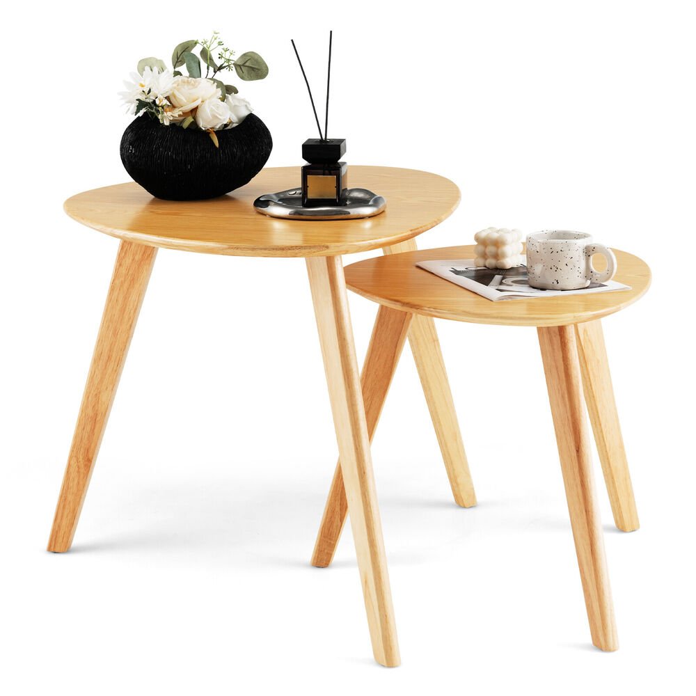 Gorm - Small Round Coffee Table Set of 2 Oval Coffee Table - Grella Boutique