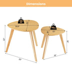 Gorm - Small Round Coffee Table Set of 2 Oval Coffee Table - Grella Boutique