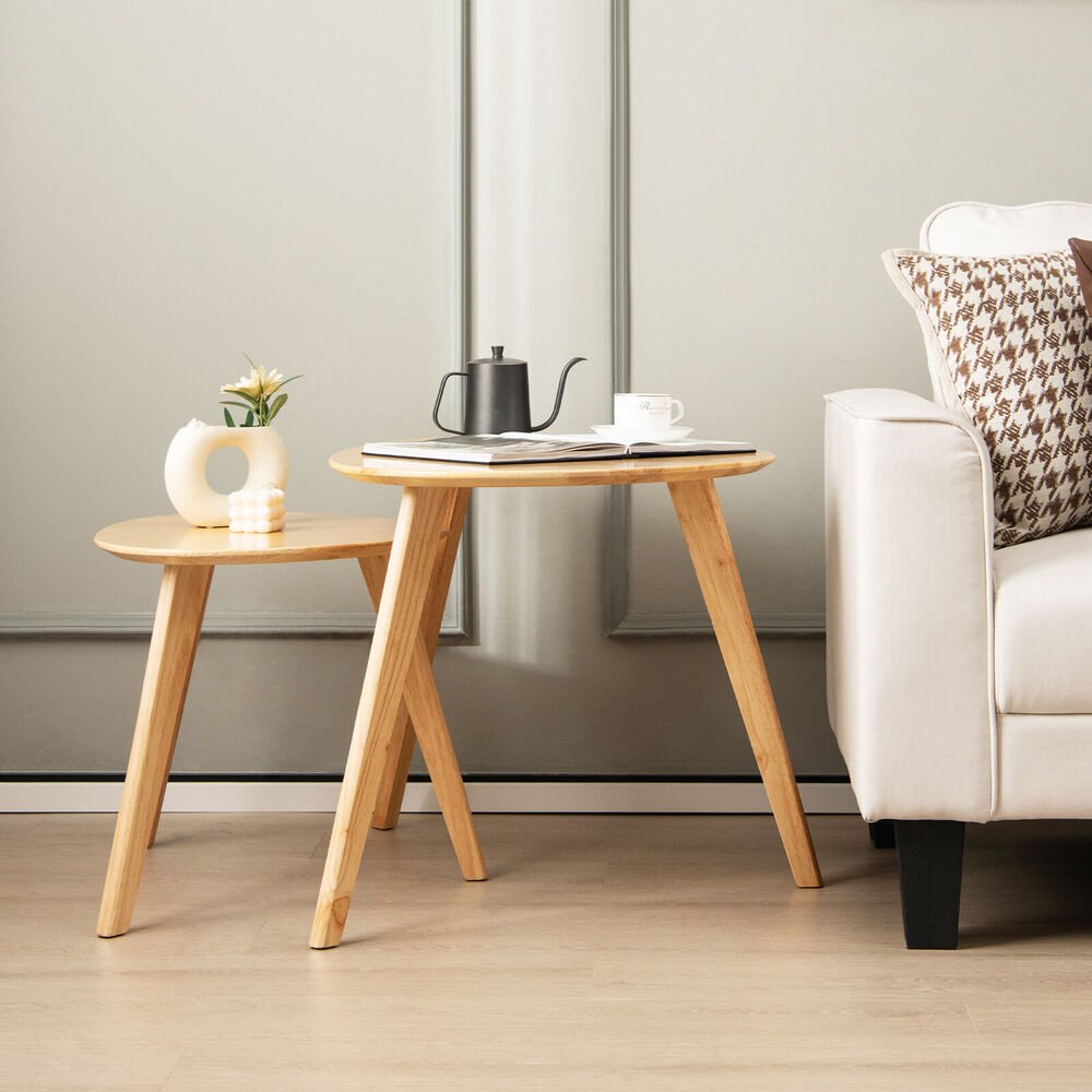 Gorm - Small Round Coffee Table Set of 2 Oval Coffee Table - Grella Boutique