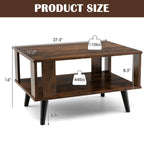 Lovisa - Wood Coffee Table with Storage Square Coffee Table with Storage - Grella Boutique