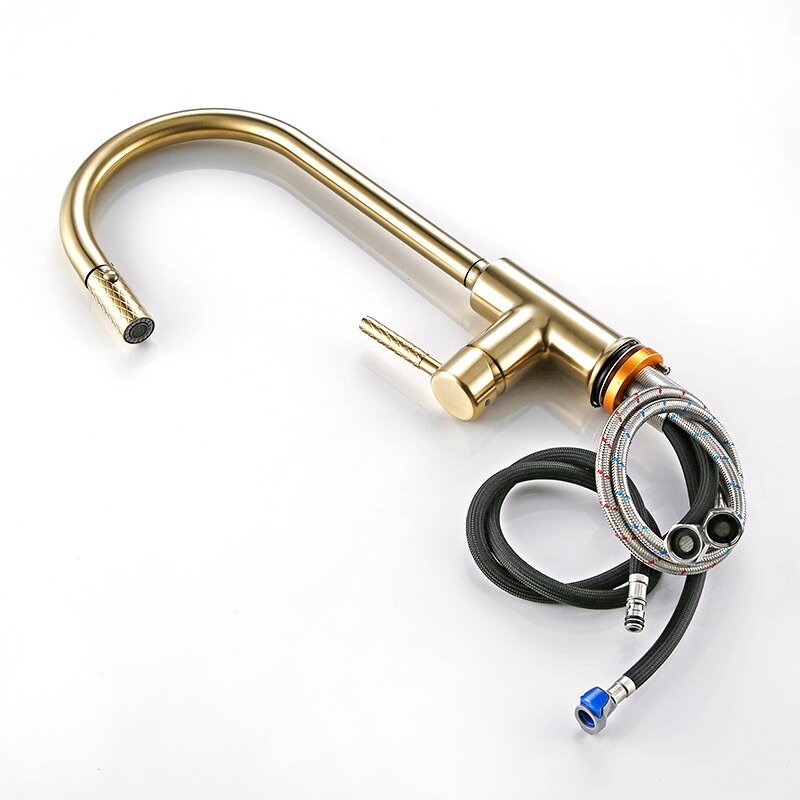 Sela - Gold Kitchen Faucet With Sprayer - Grella Boutique