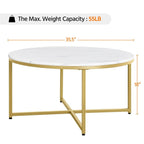 Sivert - Modern Oval Coffee Table Faux Marble - Grella Boutique