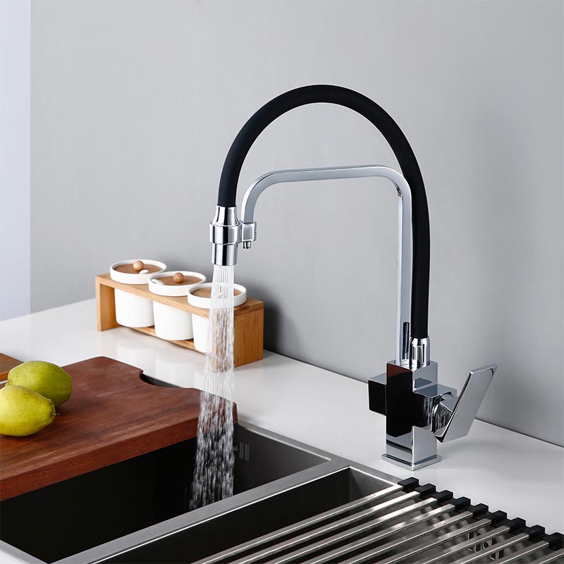 Skál - Black Chrome Kitchen Faucet - Grella Boutique