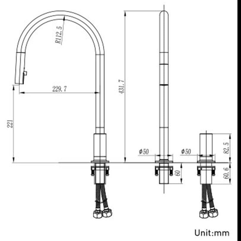 Snara - Modern Kitchen Faucet with Sprayer - Grella Boutique