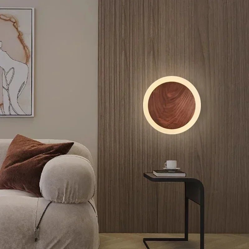 Tormod – Modern Walnut LED Wall Light - Grella Boutique